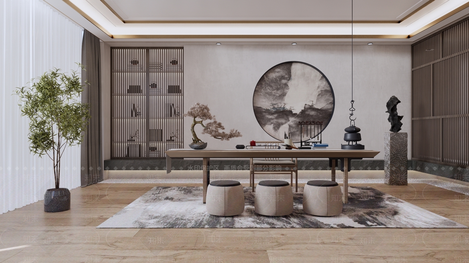 中式茶室SU模型下载【ID:1198129969】