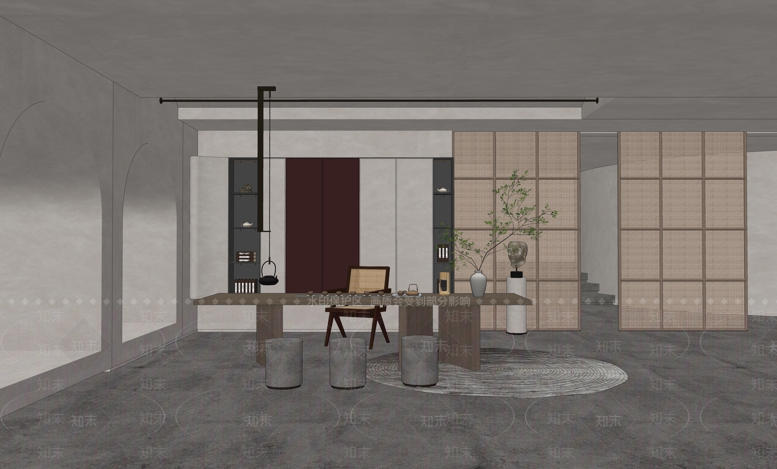 中式茶室SU模型下载【ID:1198131256】
