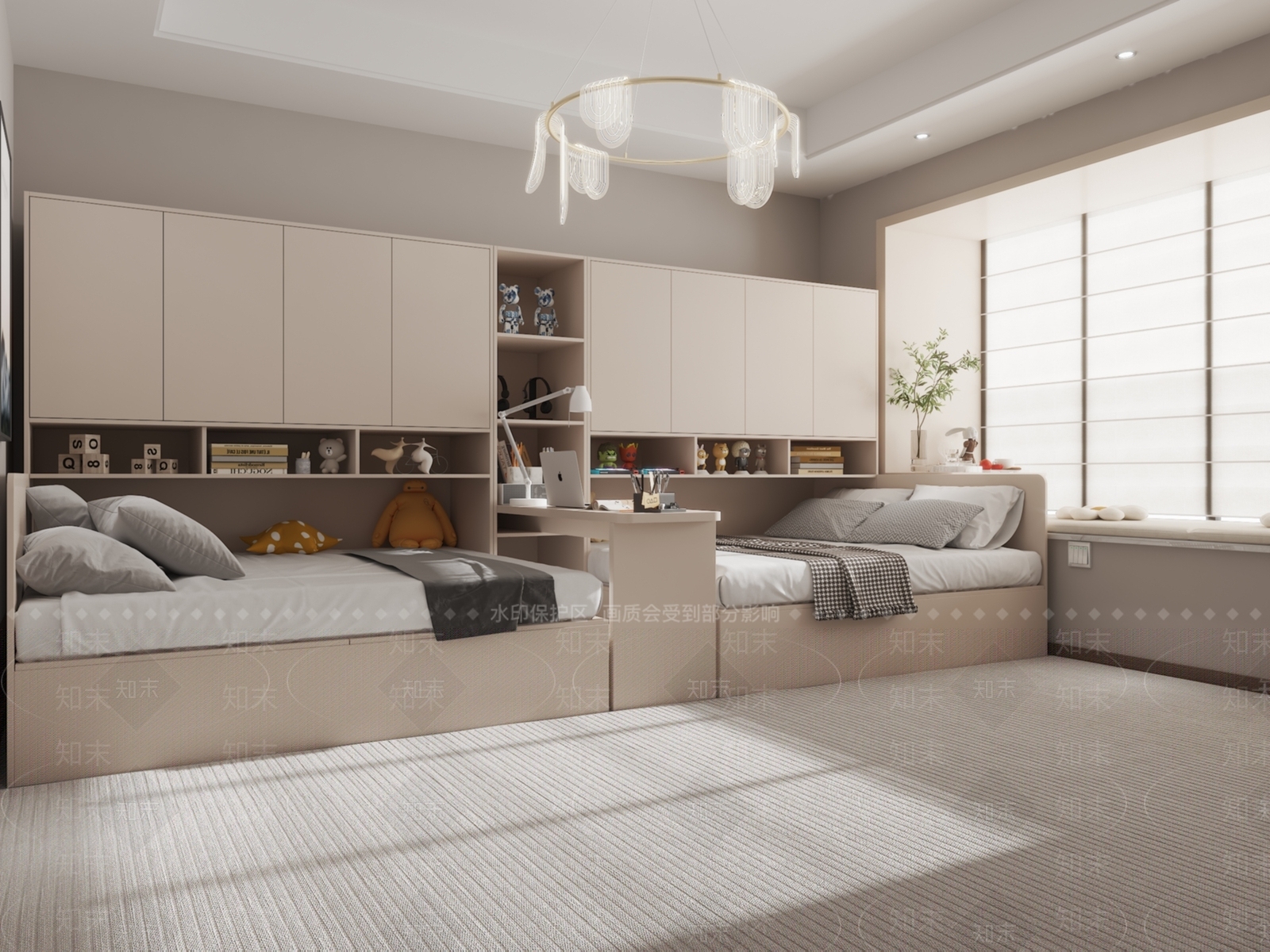 现代简约儿童床3D模型下载【ID:1198134152】