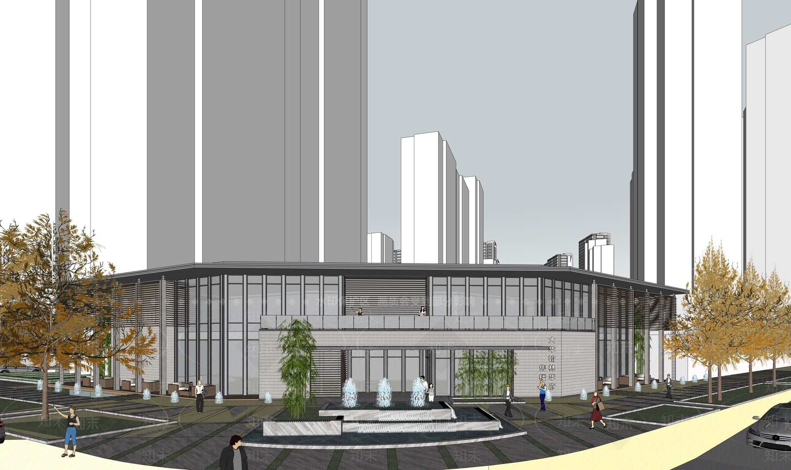 现代简约小区建筑SU模型下载【ID:1198146058】