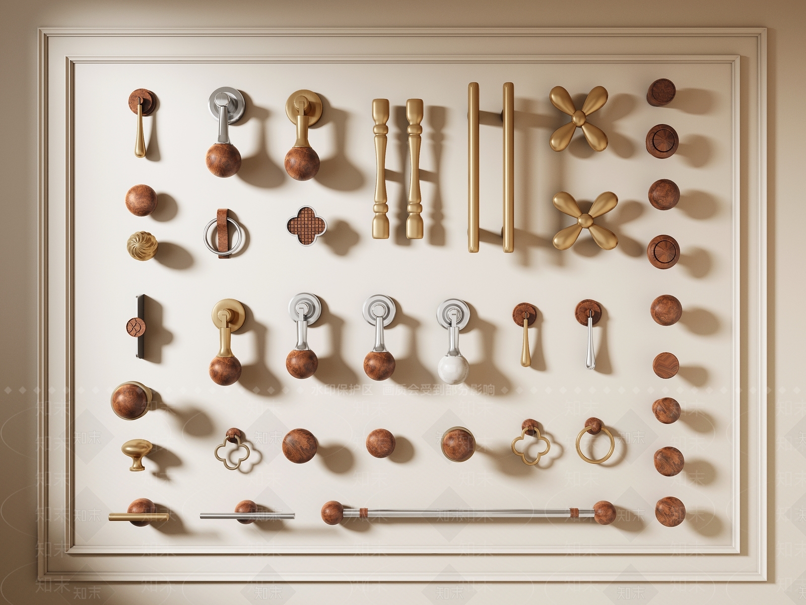 法式中古拉手3D模型下载【ID:1198147424】