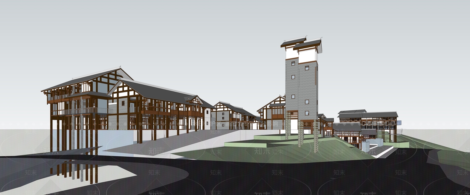 现代小公建SU模型下载【ID:1198147446】