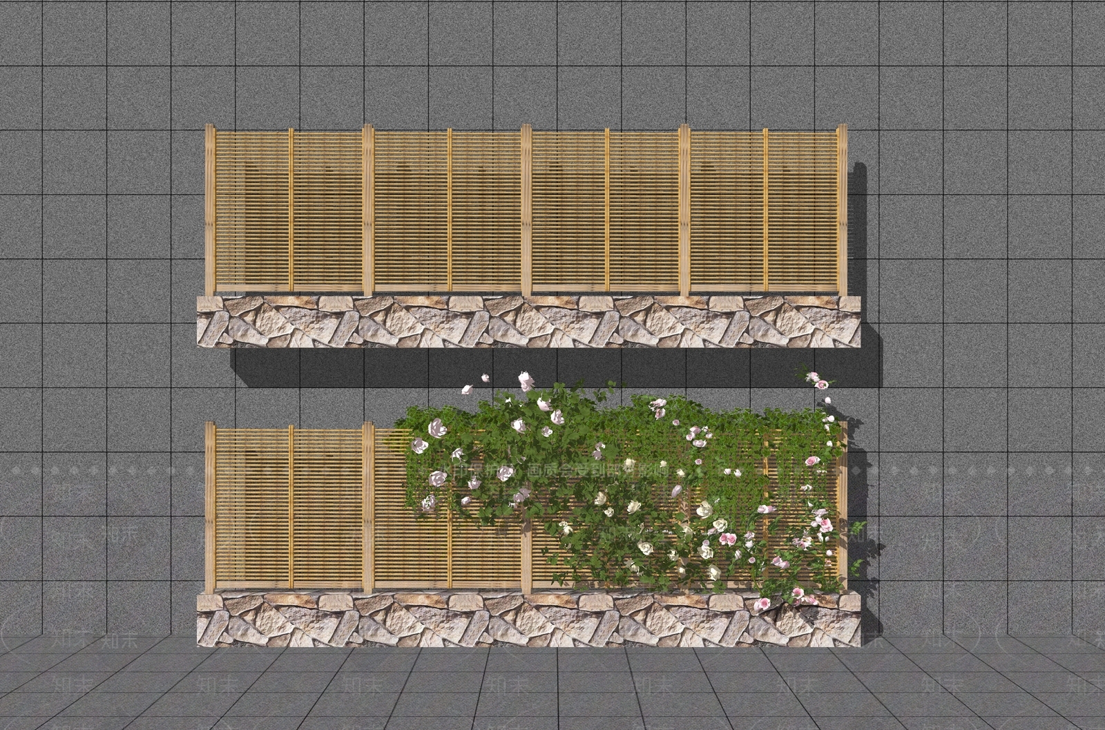 新中式围栏护栏SU模型下载【ID:1198152302】