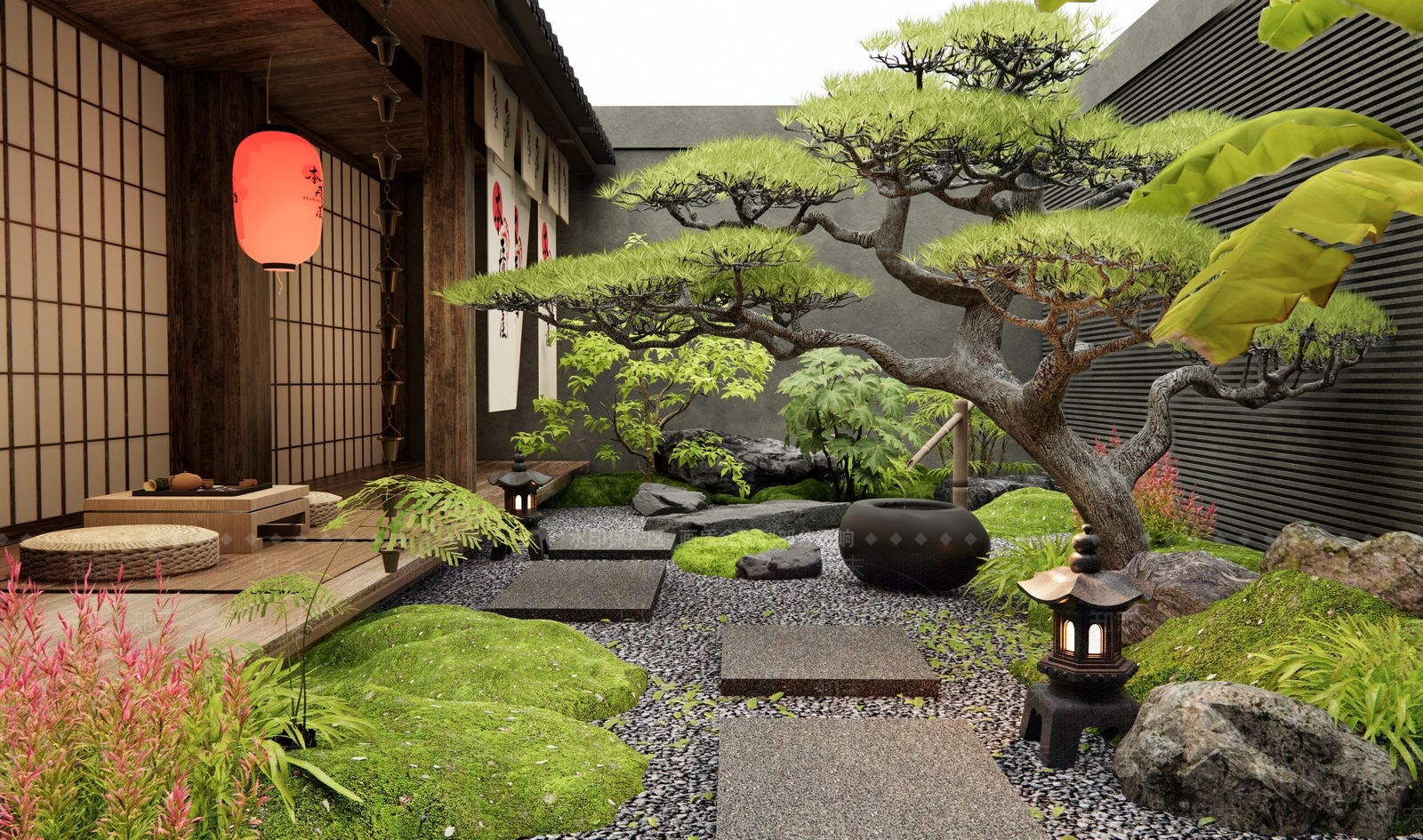 日式乡村庭院SU模型下载【ID:1198155518】