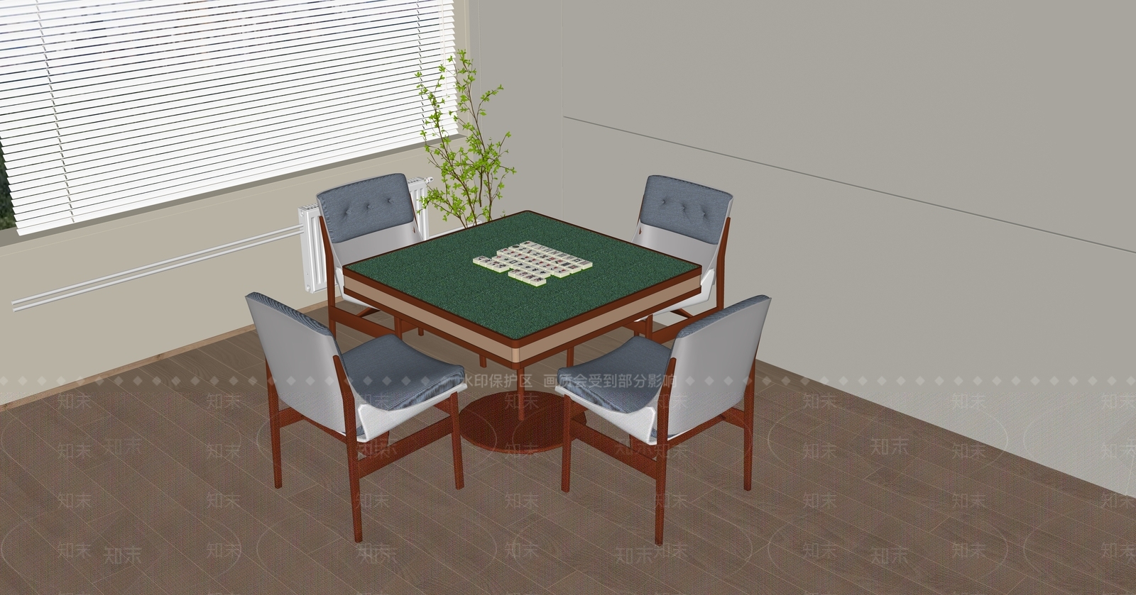 麻将桌SU模型下载【ID:1198159962】
