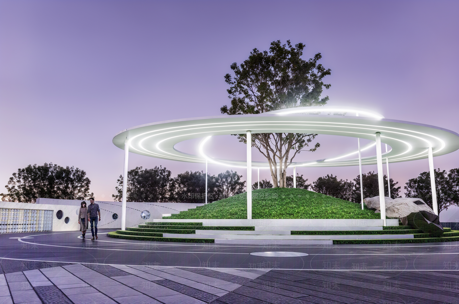 现代廊架空间SU模型下载【ID:1198161266】