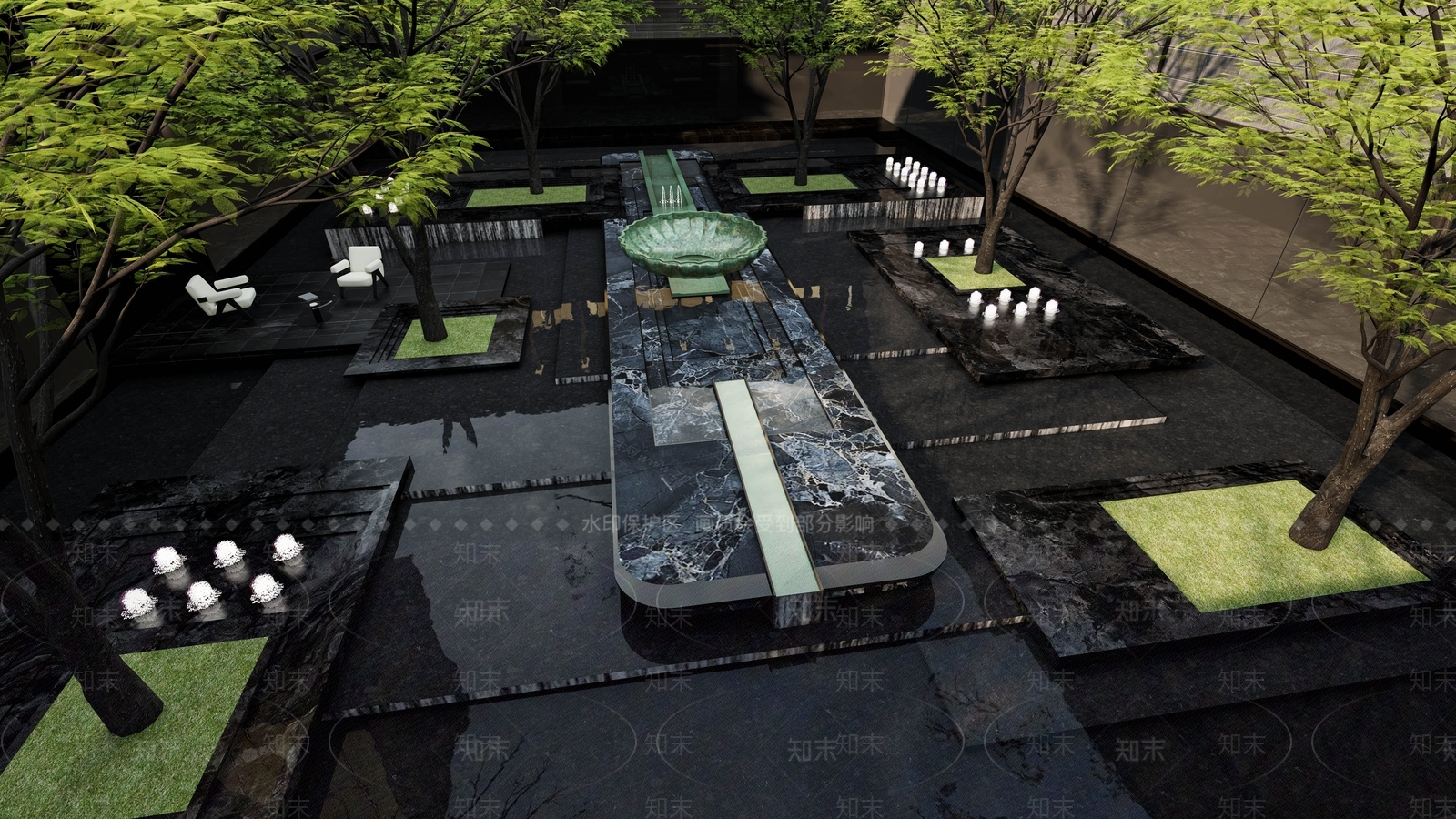 人工水池SU模型下载【ID:1198161844】