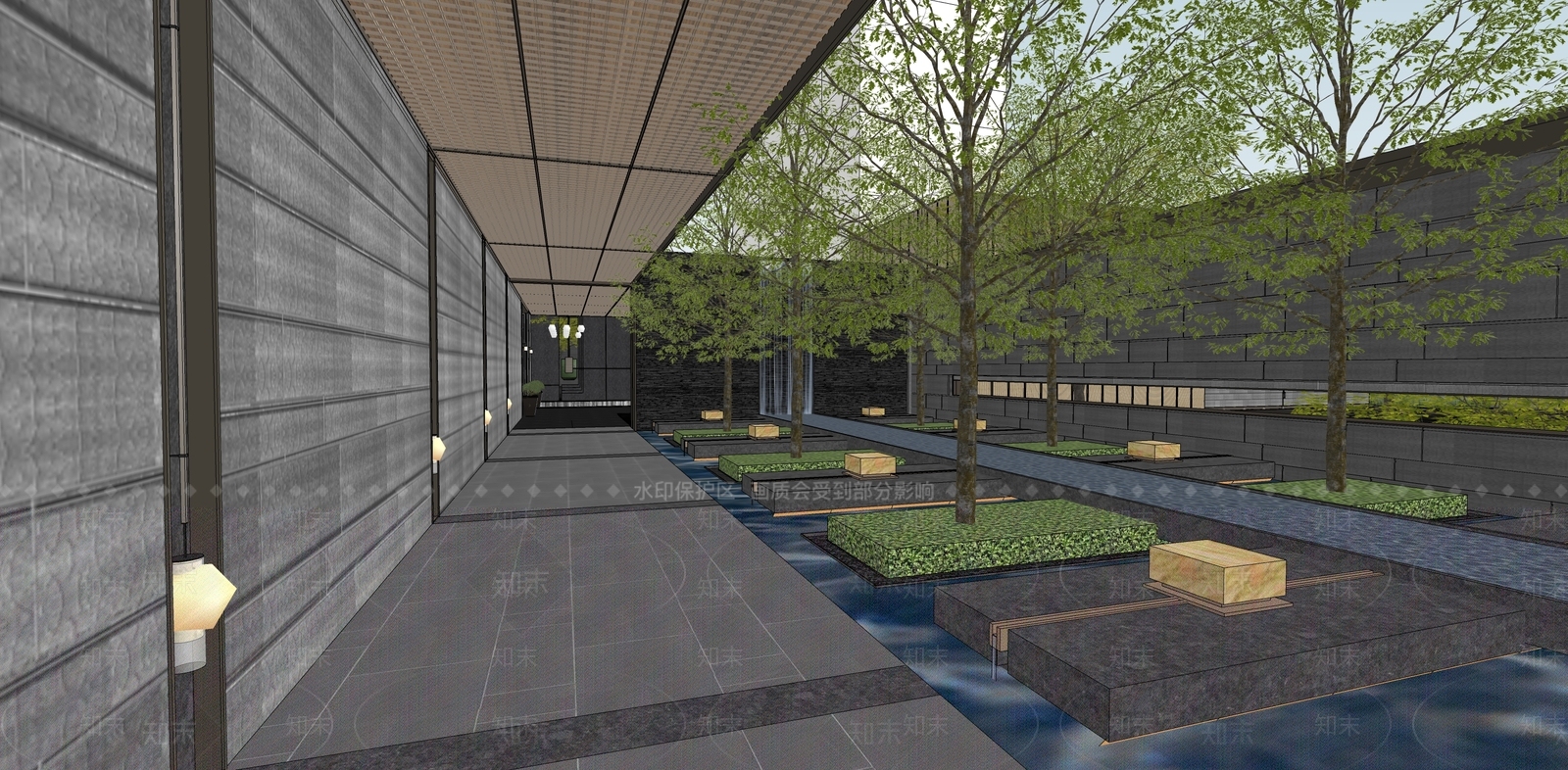 简约轻奢商业综合体景观SU模型下载【ID:1198162491】