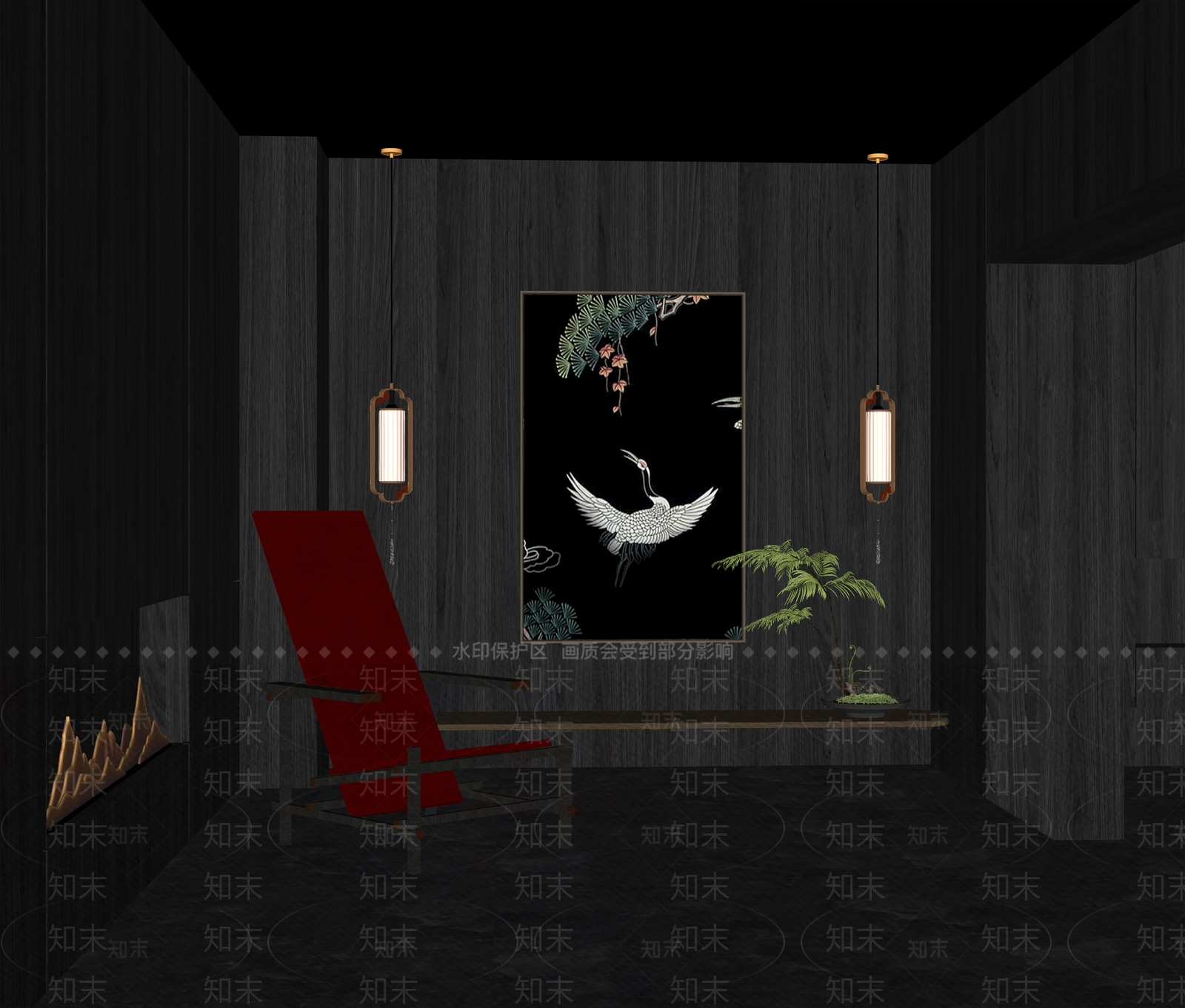 新中式玄关SU模型下载【ID:1198162569】