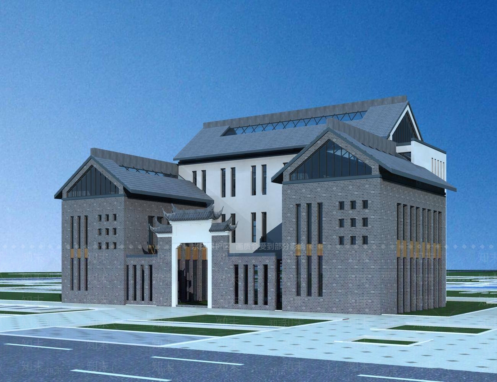 中式小高层住宅楼3D模型下载【ID:1198163877】