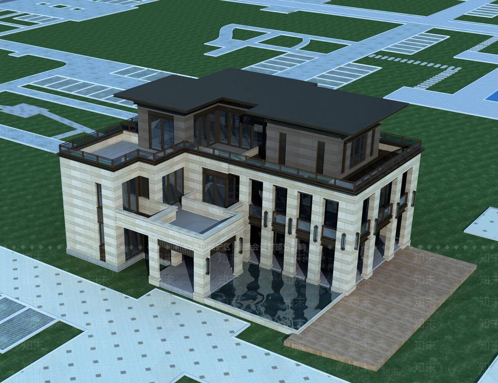 简欧别墅外观3D模型下载【ID:1198164280】