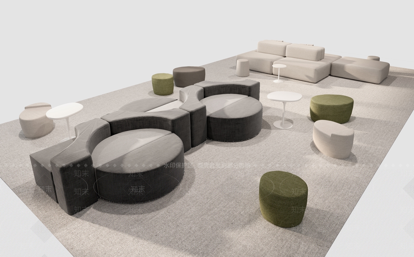 现代极简接待室3D模型下载【ID:1198165618】