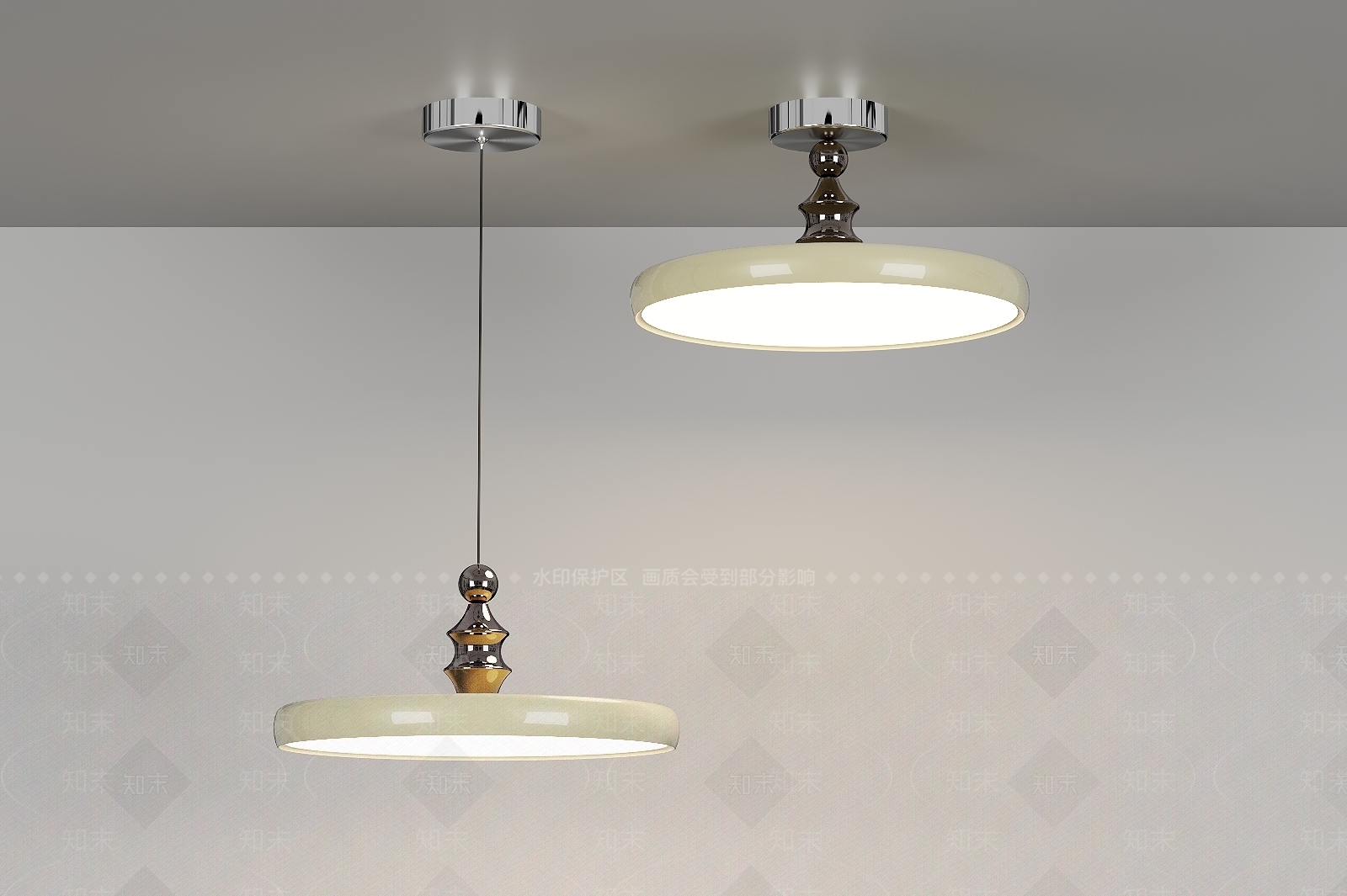 现代奶油灯具组合3D模型下载【ID:1198166372】