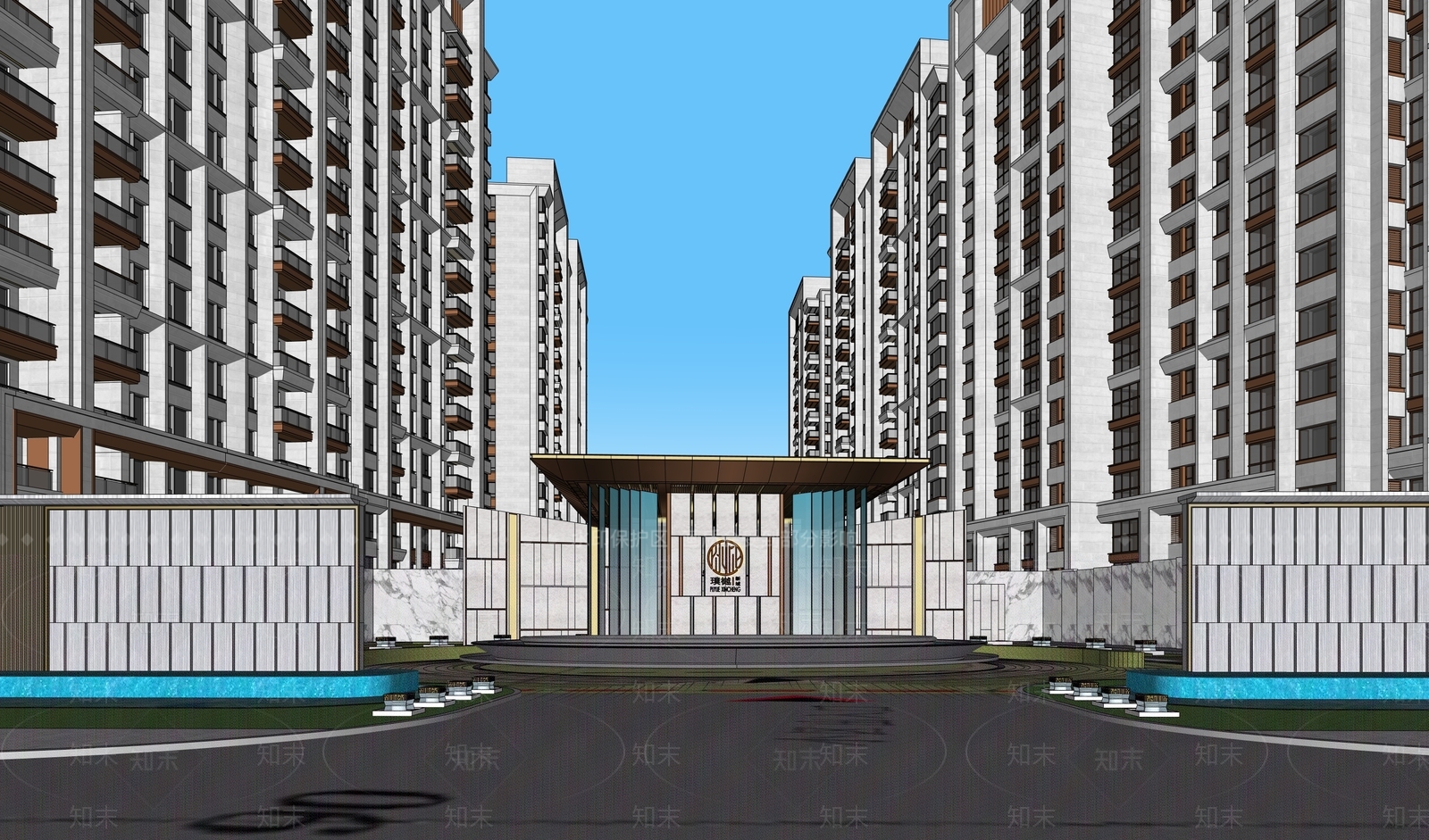 现代高层住宅SU模型下载【ID:1198167319】