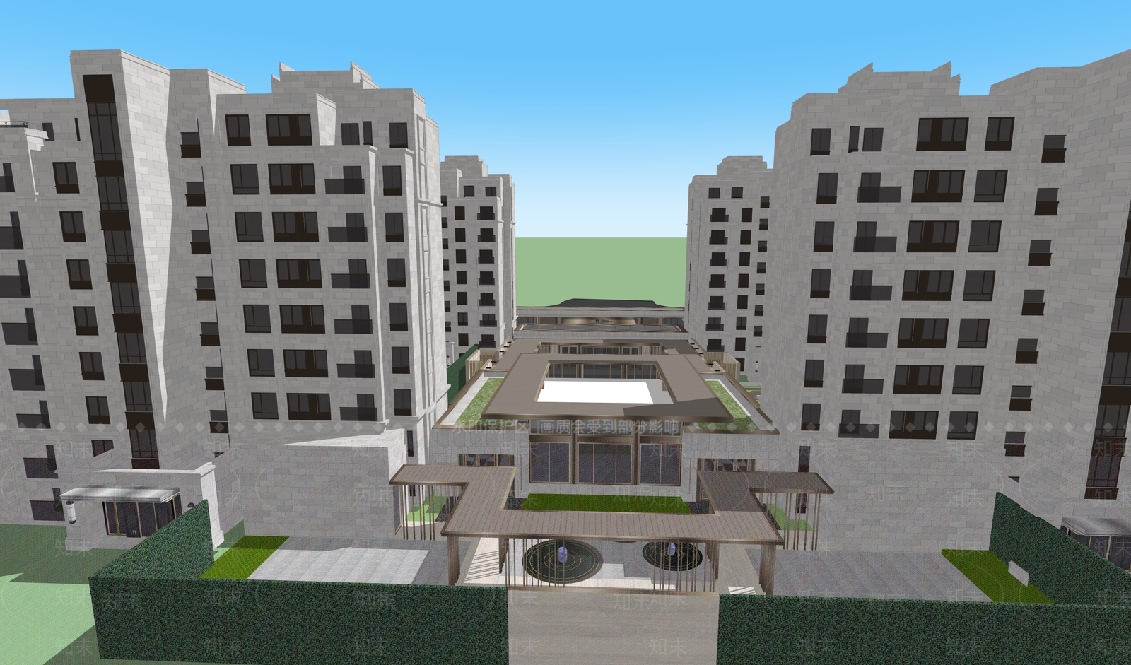现代多层住宅SU模型下载【ID:1198171074】
