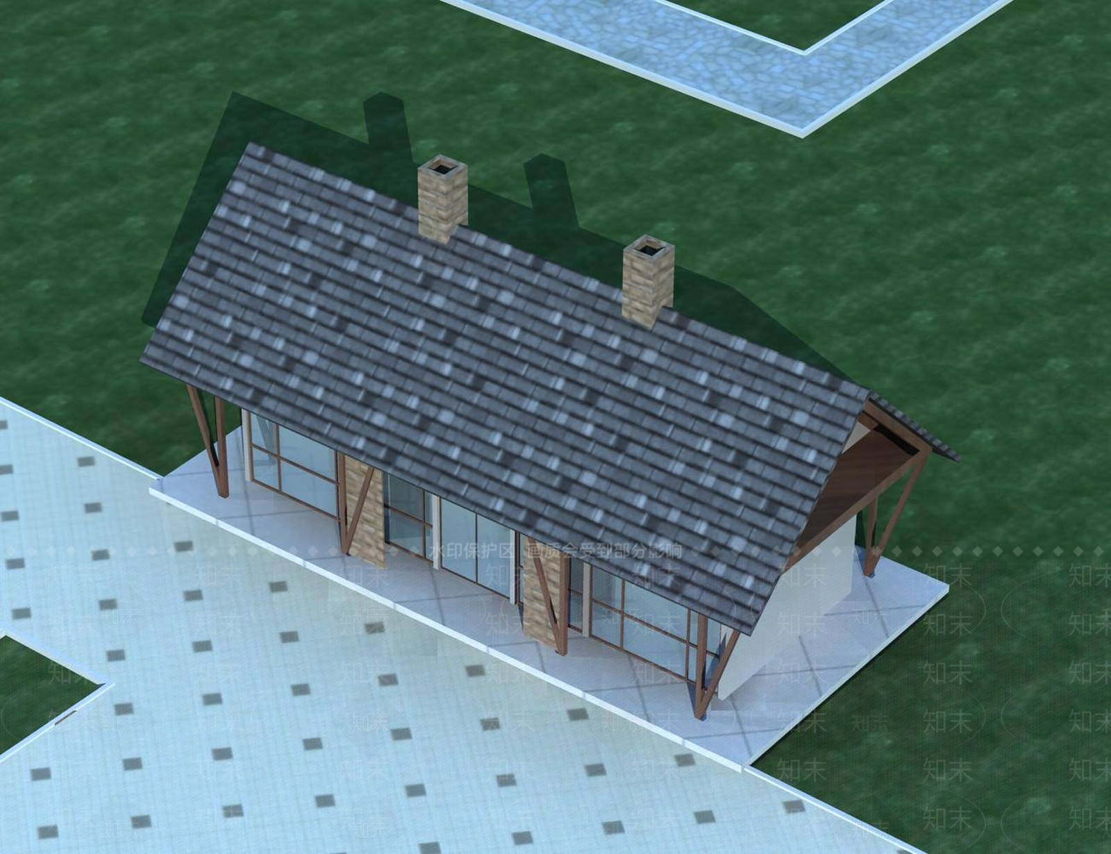 中式木屋3D模型下载【ID:1198171800】