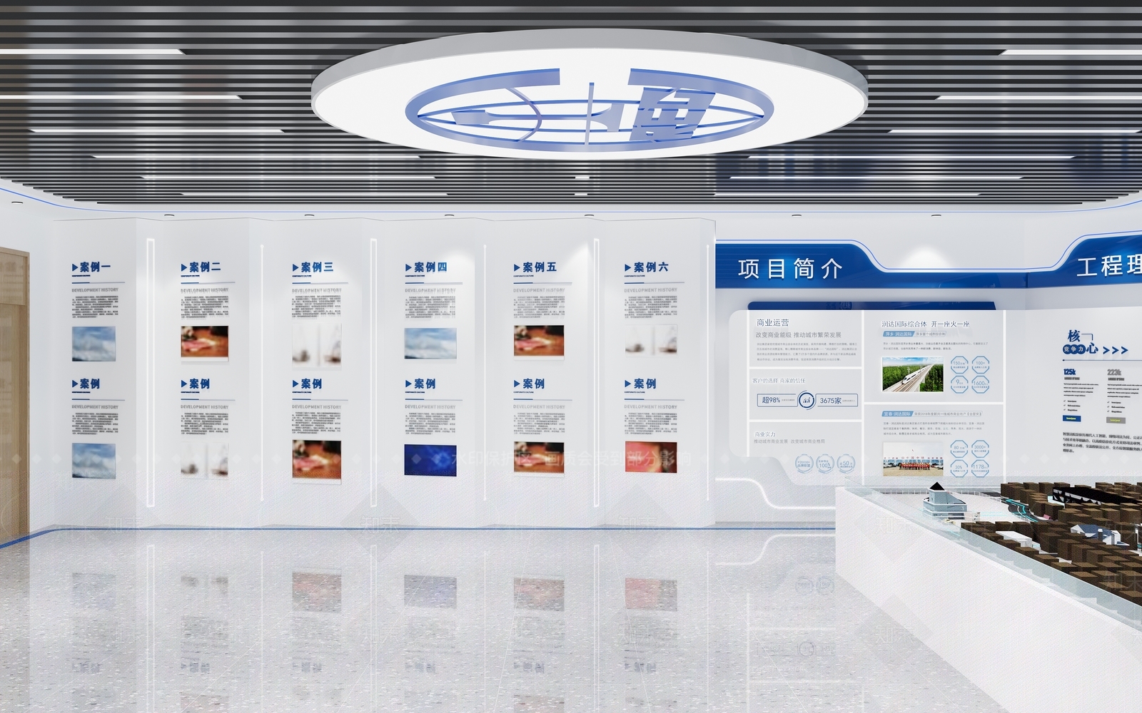 现代企业文化展厅SU模型下载【ID:1198173379】