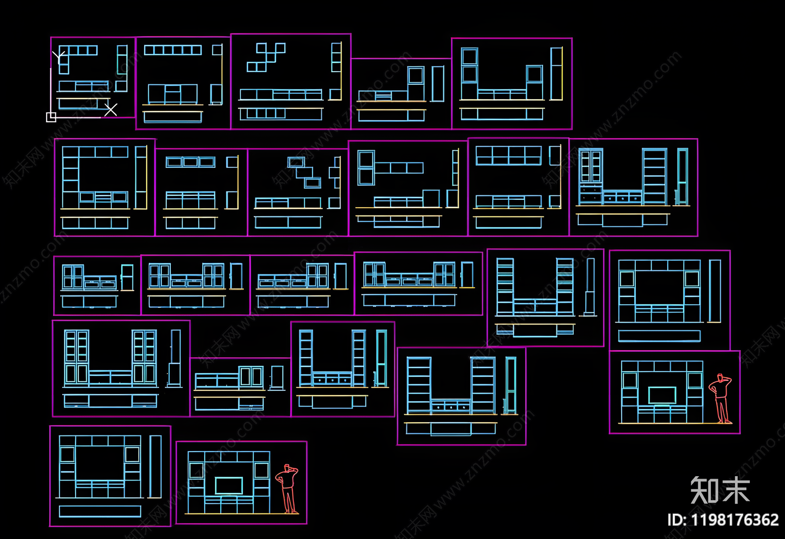 现代柜子施工图下载【ID:1198176362】