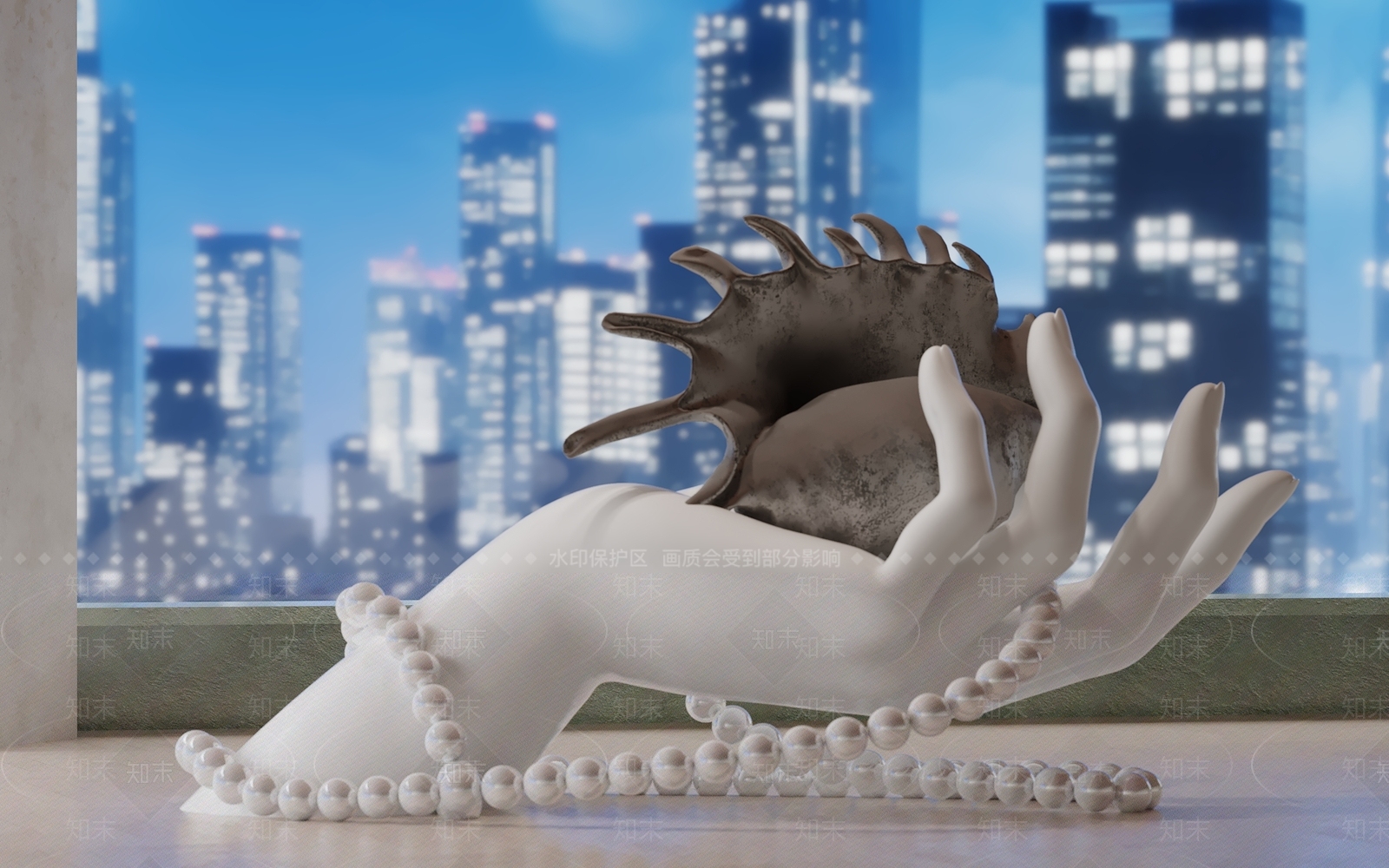 现代雕塑摆件SU模型下载【ID:1198179650】