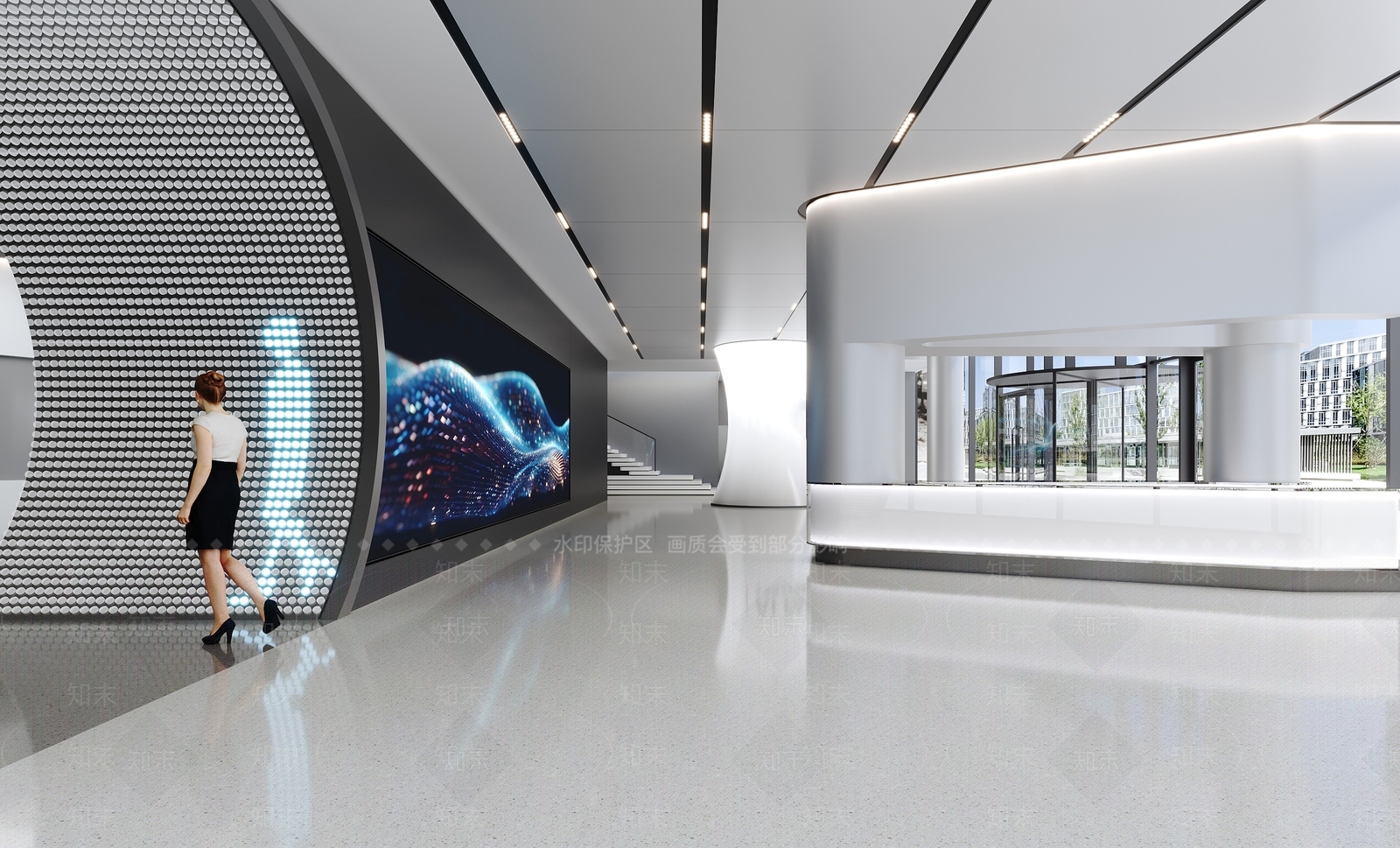 现代简约大厅3D模型下载【ID:1198180325】
