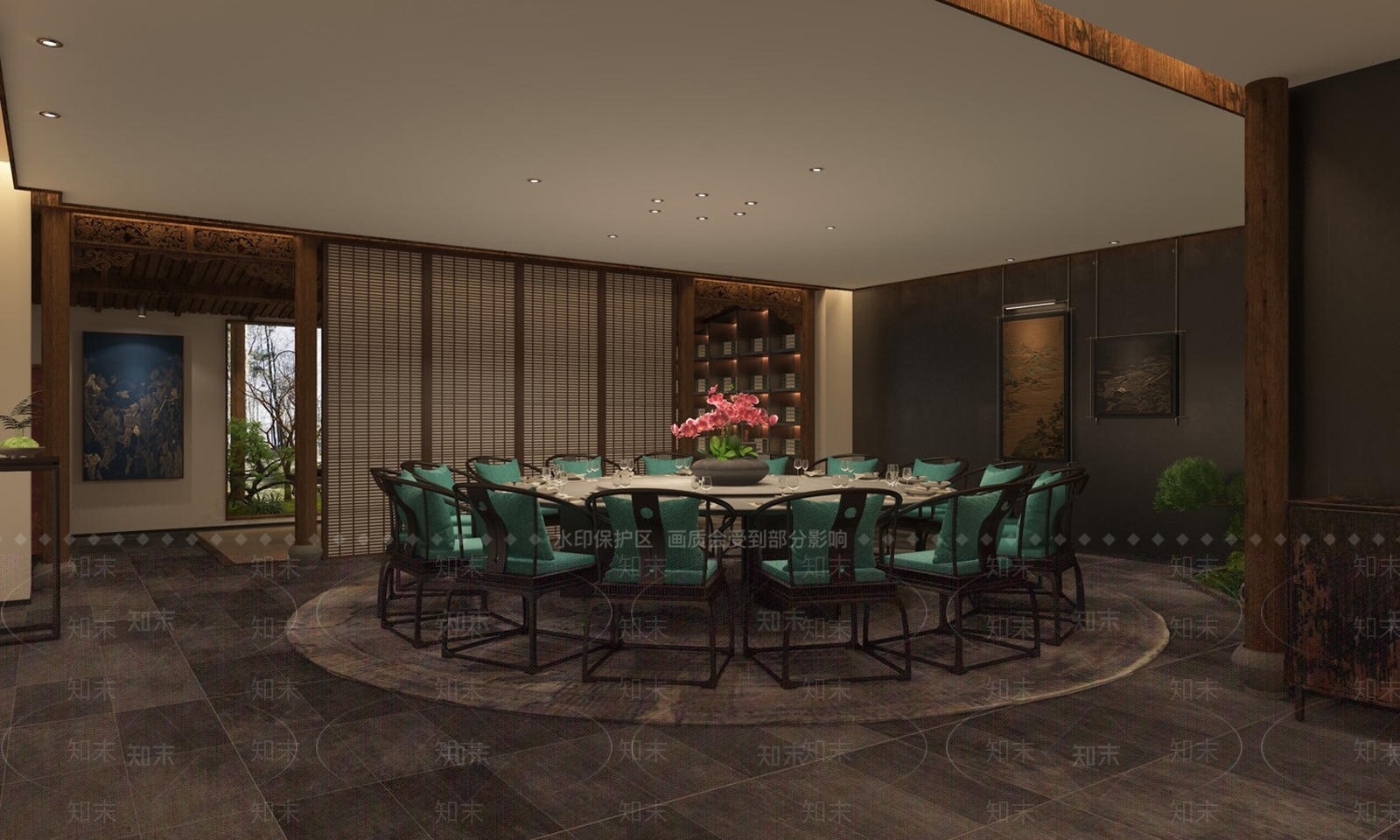 中式复古中餐厅3D模型下载【ID:1198181995】
