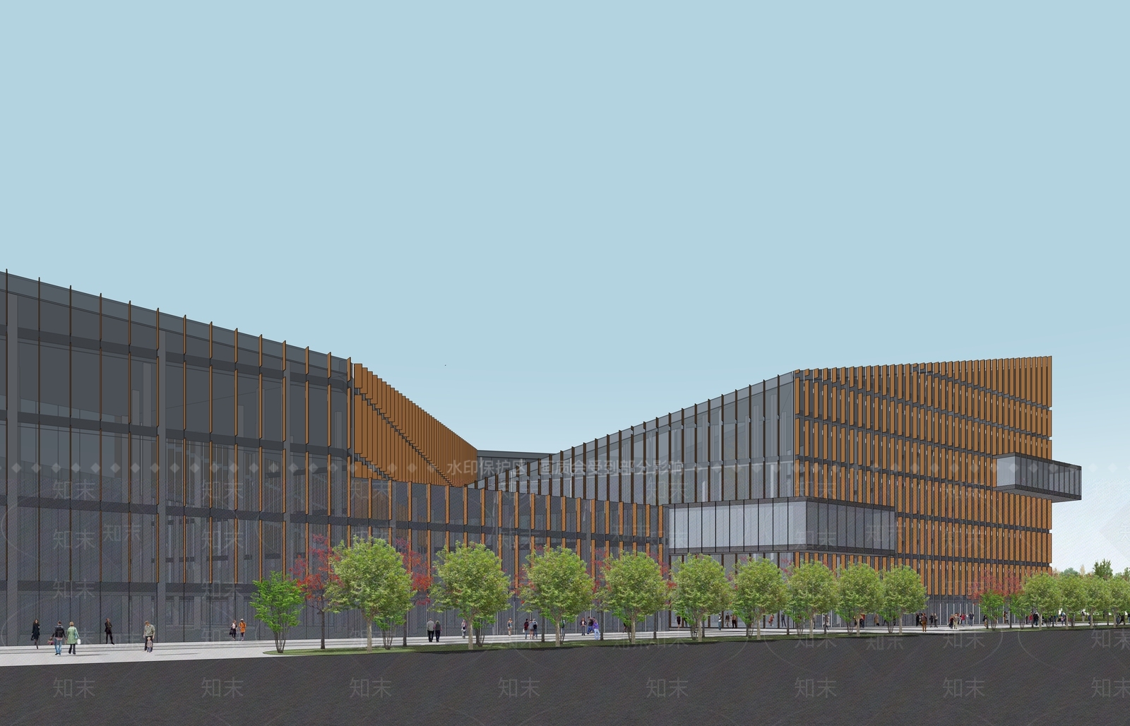 现代工业展览馆建筑SU模型下载【ID:1198183165】