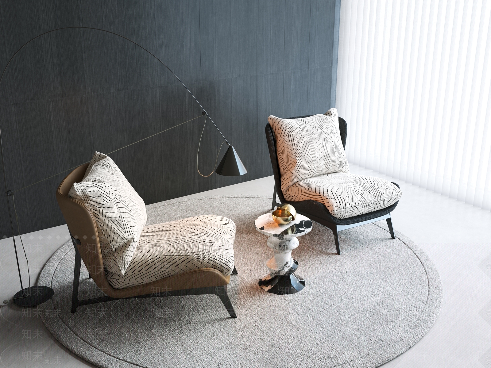 意式休闲椅3D模型下载【ID:1198188599】