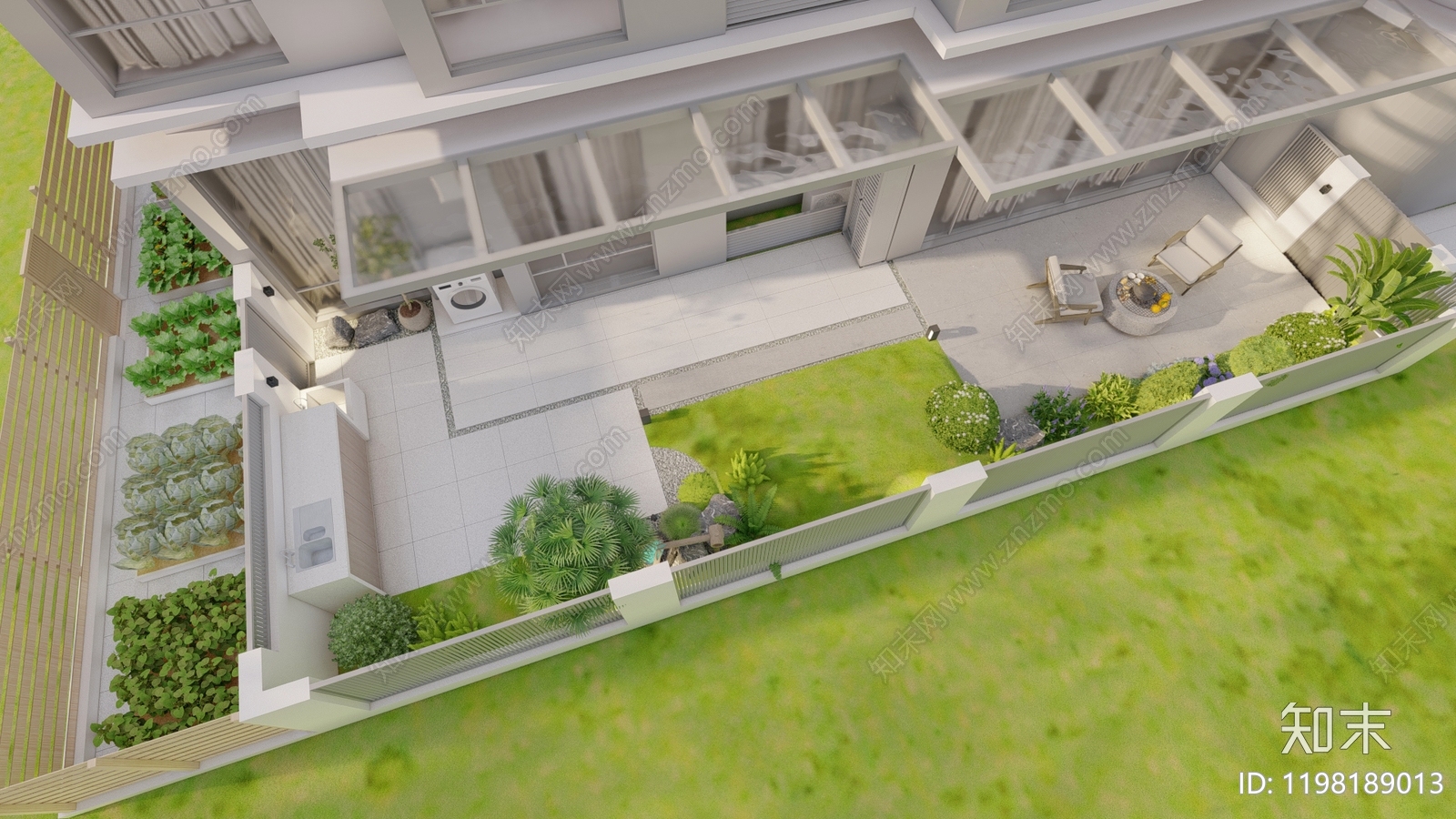 现代极简庭院施工图下载【ID:1198189013】