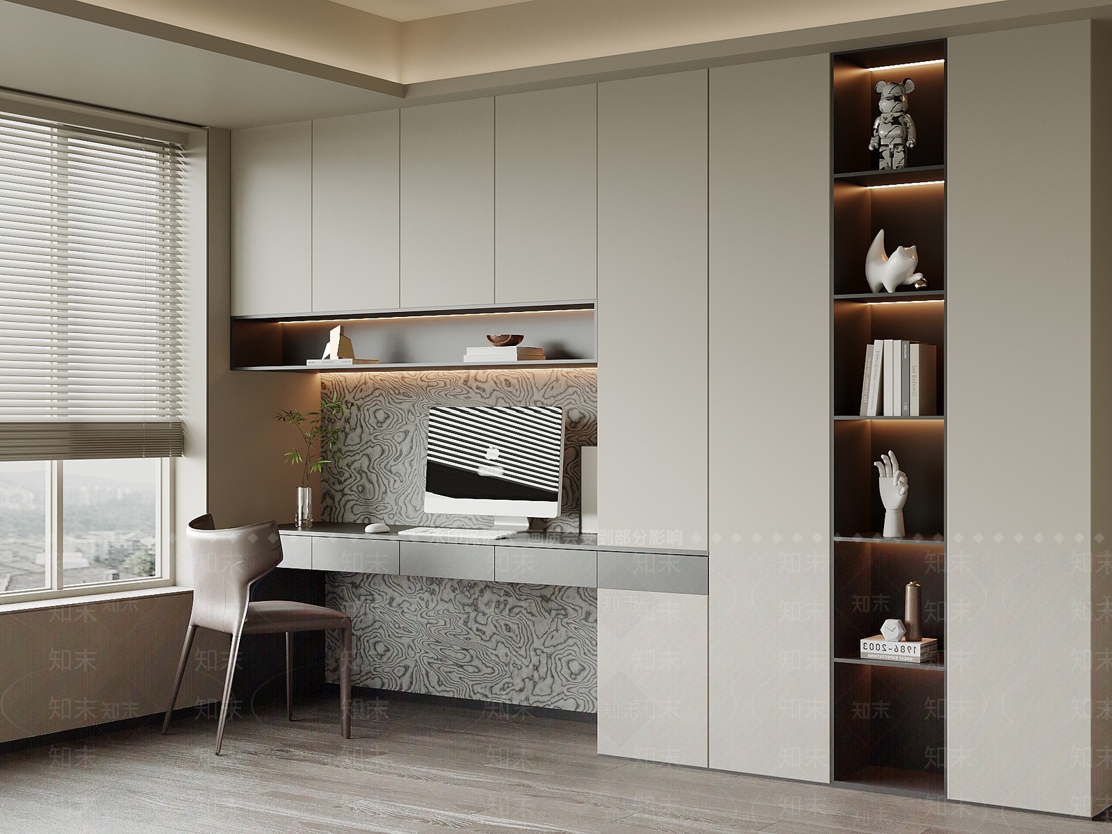 现代书柜3D模型下载【ID:1198189648】