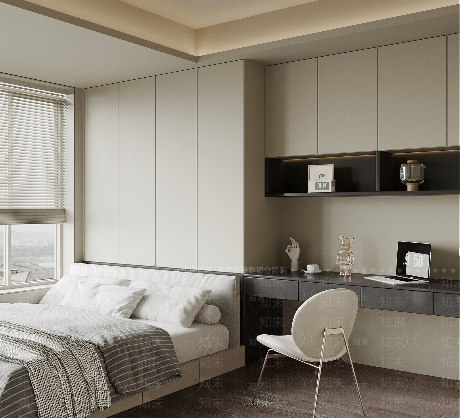 现代榻榻米卧室3D模型下载【ID:1198190595】