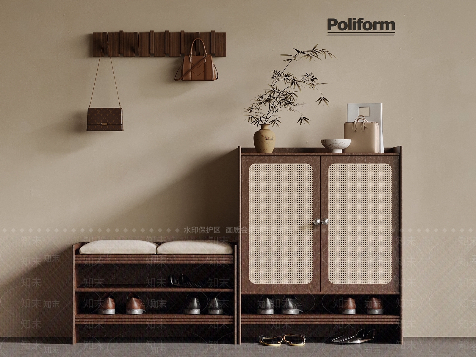 中古鞋柜3D模型下载【ID:1198193683】