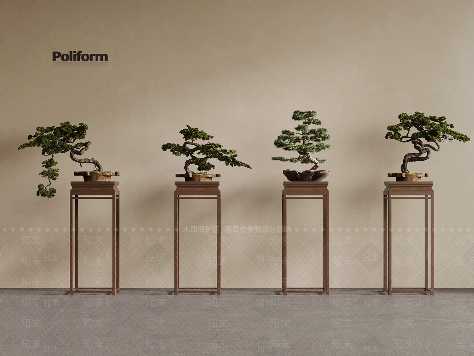 新中式花架3D模型下载【ID:1198194517】