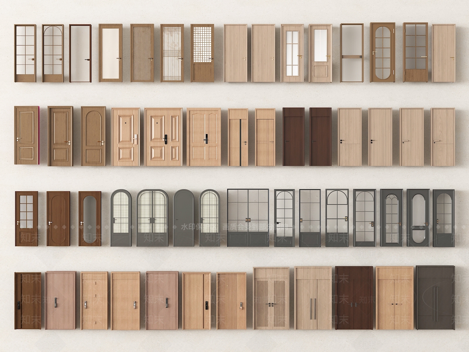 中古平开门3D模型下载【ID:1198196208】