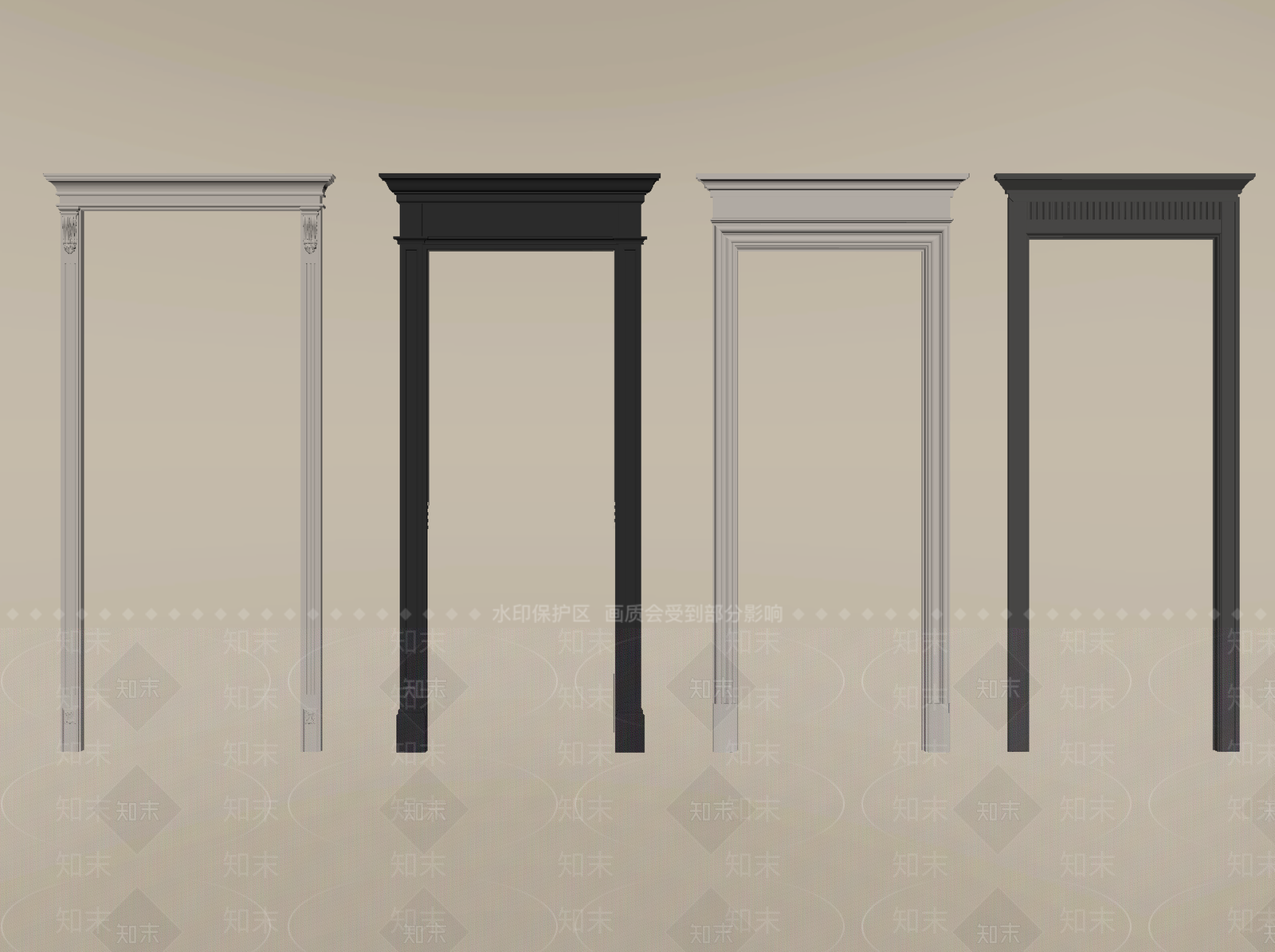 欧式门套SU模型下载【ID:1198200491】