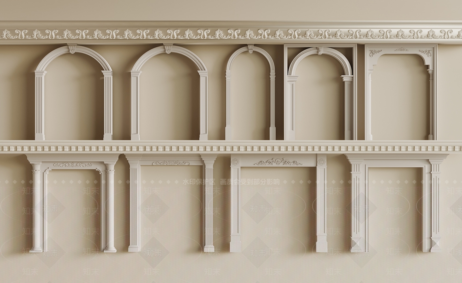 欧式门套SU模型下载【ID:1198200775】