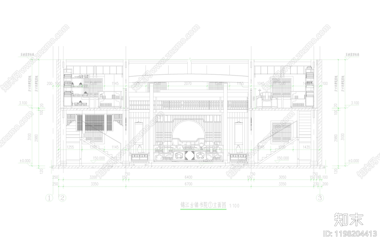 中式禅意其他商业建筑cad施工图下载【ID:1198204413】