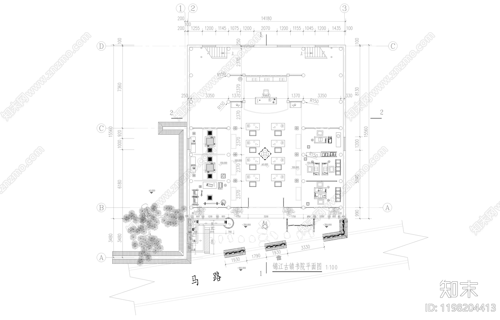 中式禅意其他商业建筑施工图下载【ID:1198204413】