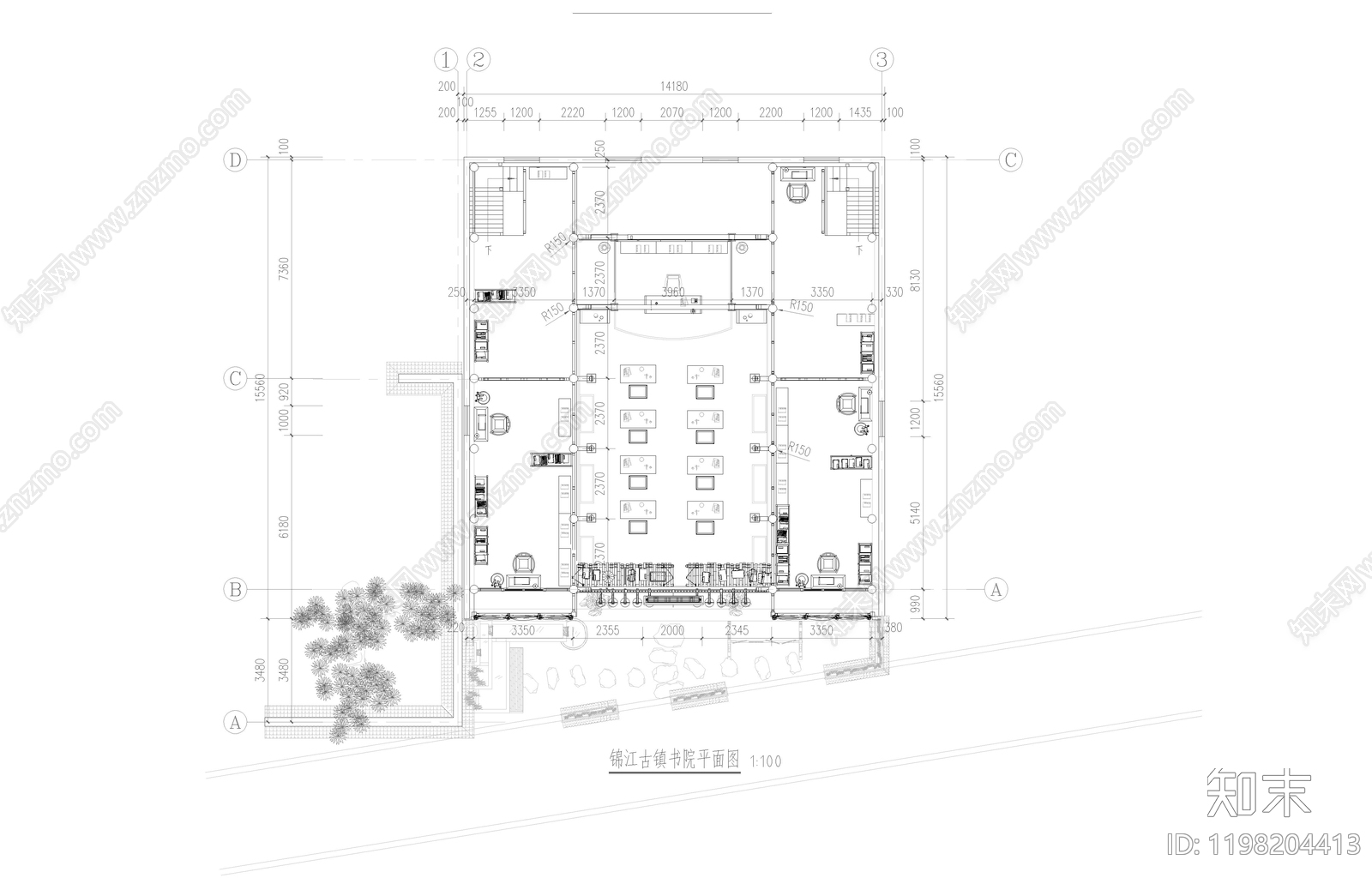 中式禅意其他商业建筑cad施工图下载【ID:1198204413】