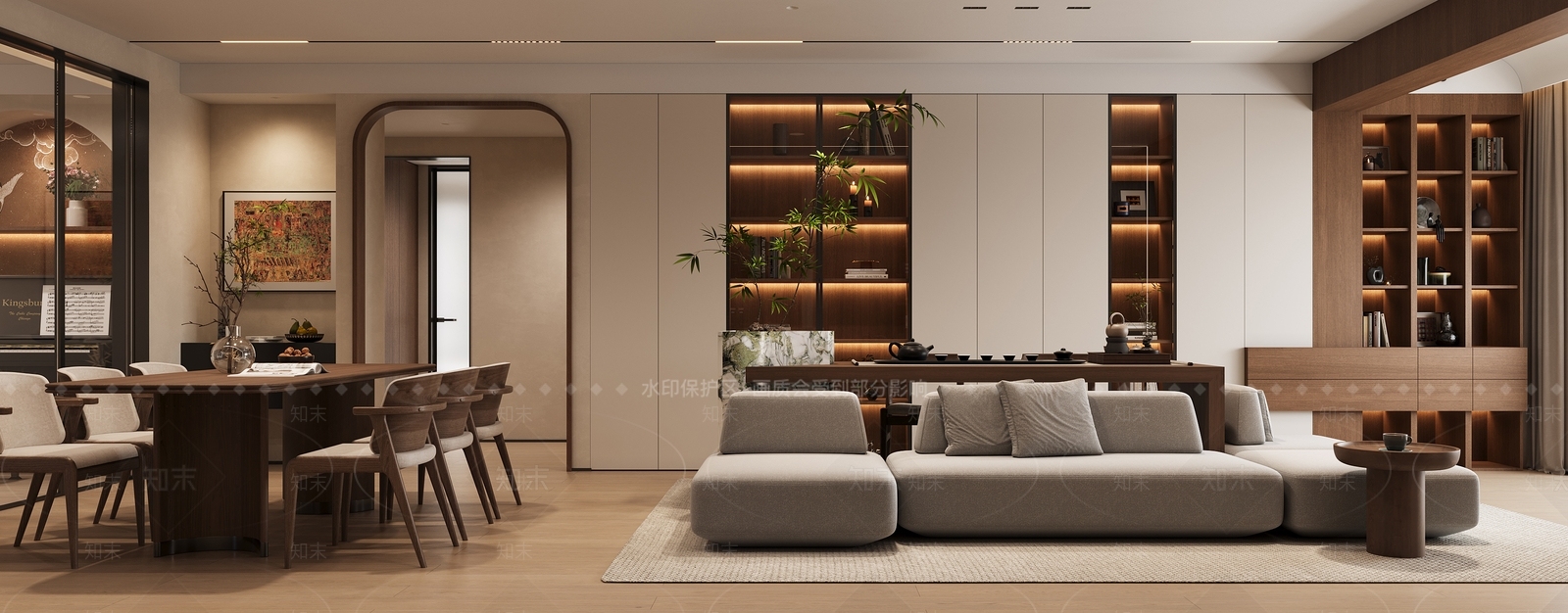 现代家居餐厅3D模型下载【ID:1215162661】