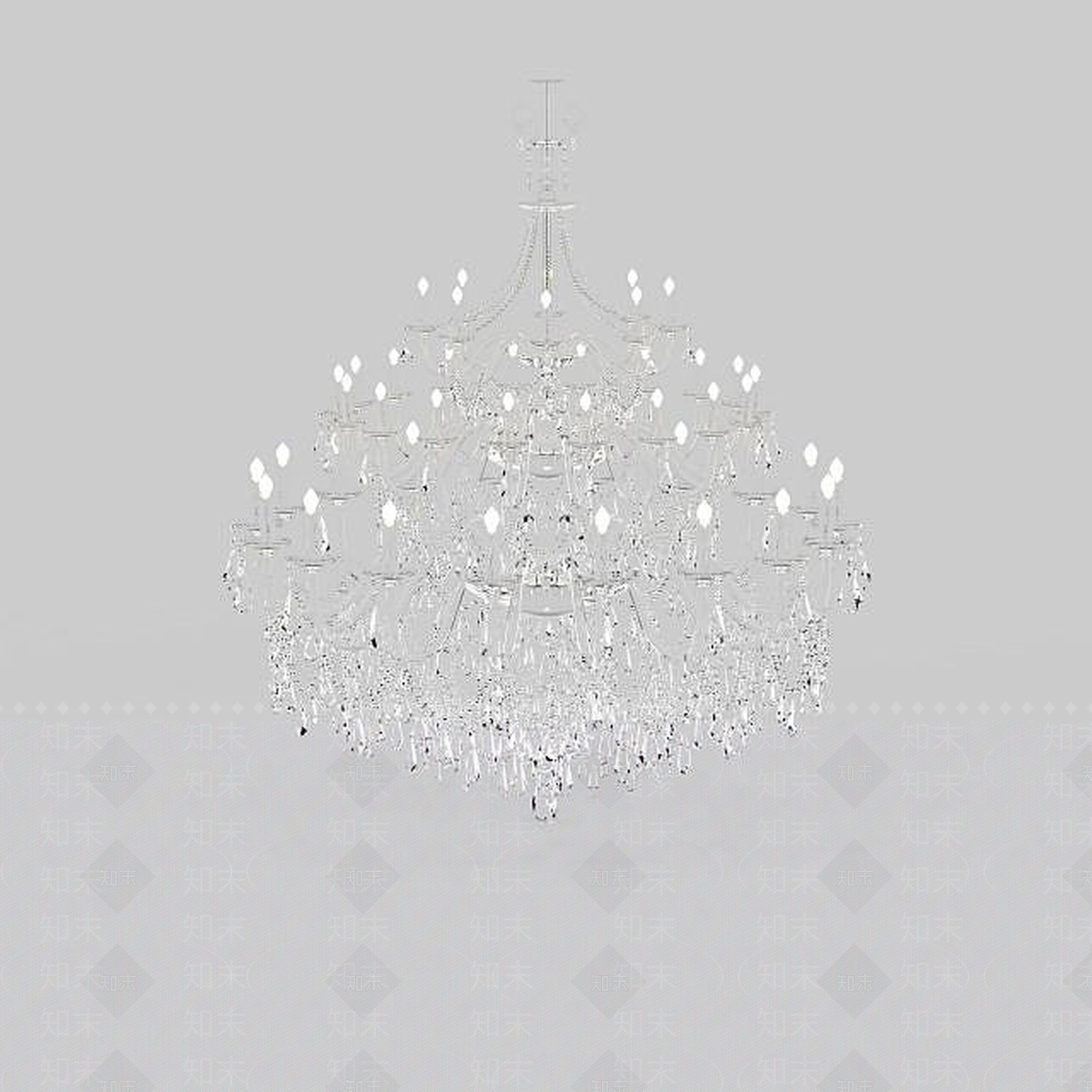 欧式古典欧式风格水晶吊灯3D模型下载【ID:1198207421】