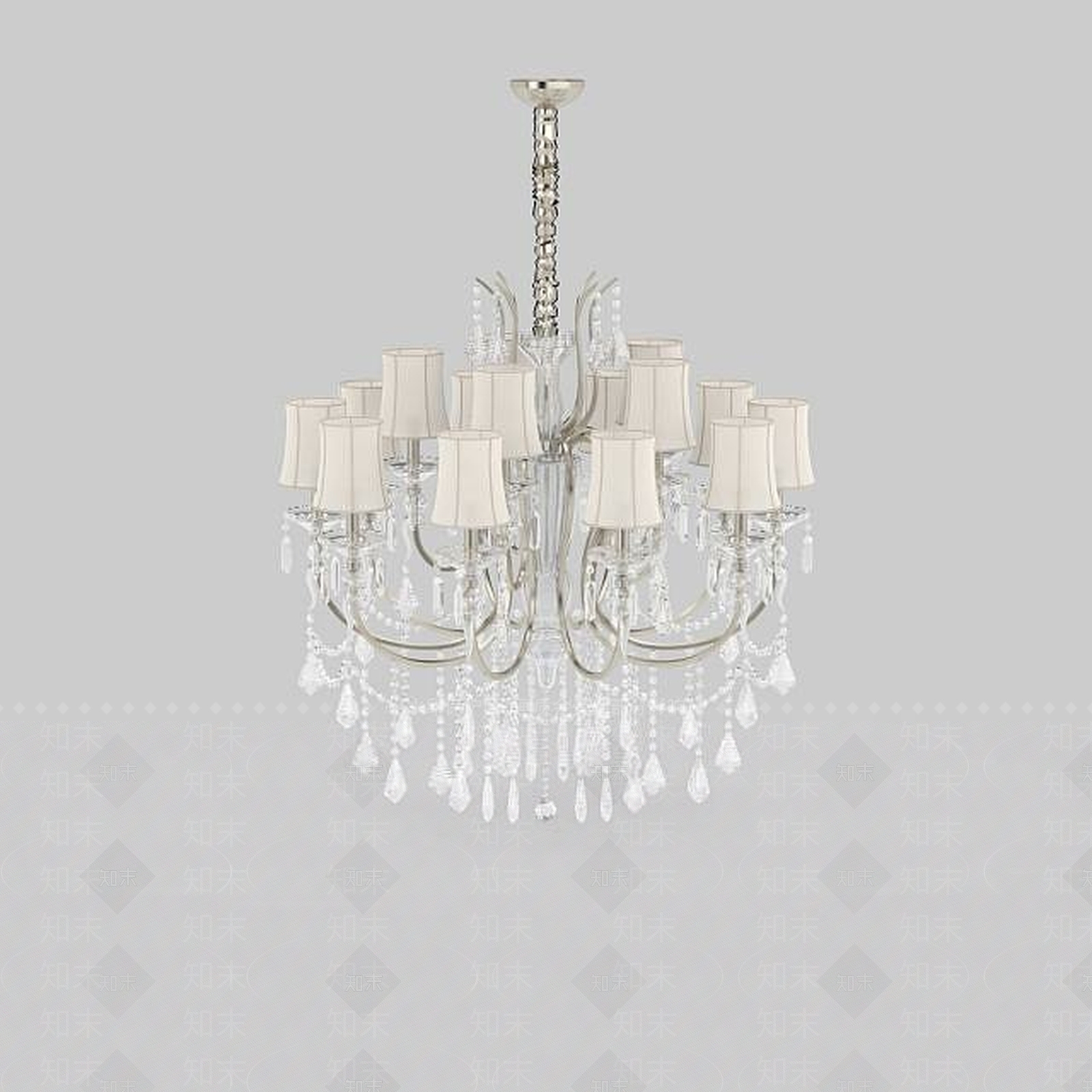 现代客厅水晶吊灯3D模型下载【ID:1198208931】