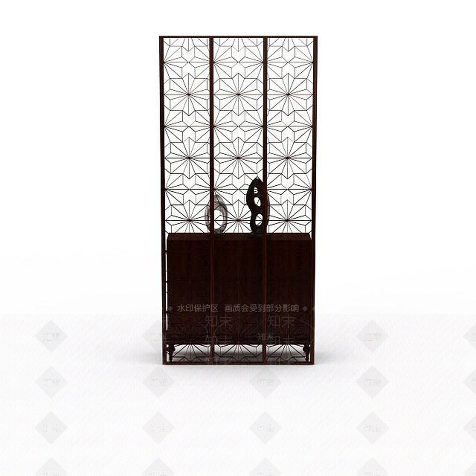 中式镂空隔断3D模型下载【ID:1198209700】