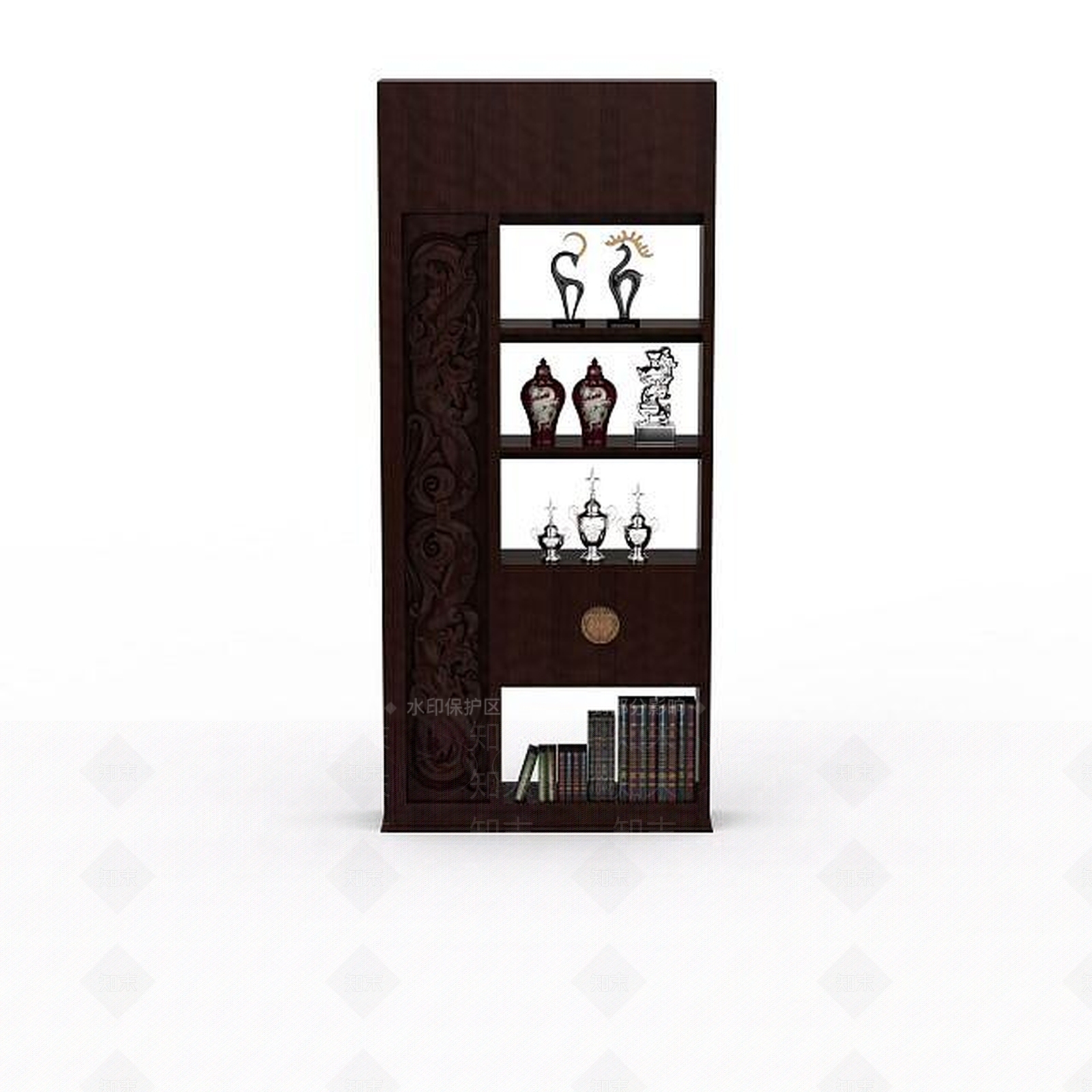 中式风格展示柜3D模型下载【ID:1198209723】