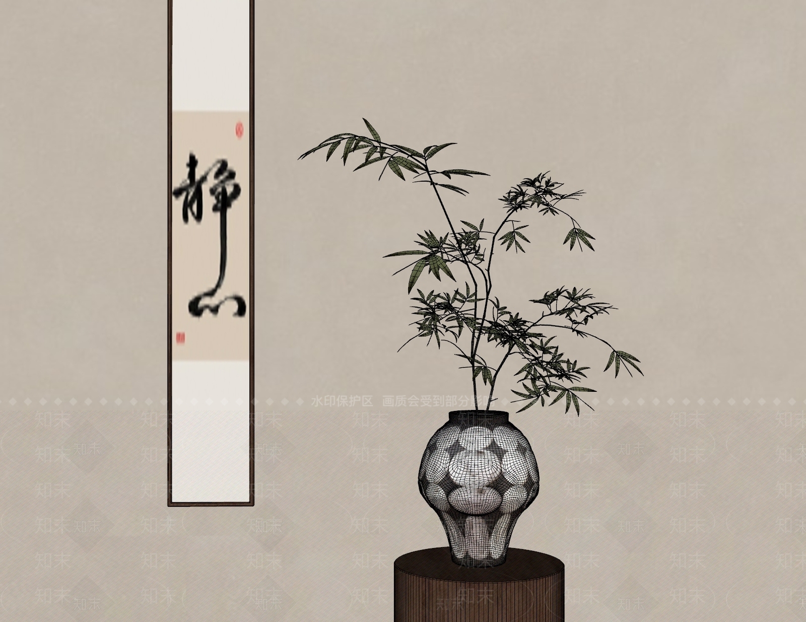 中古复古花艺SU模型下载【ID:1198210117】