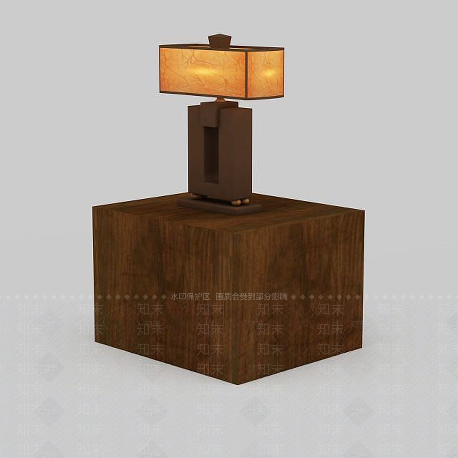 中式实木台灯3D模型下载【ID:1198210296】
