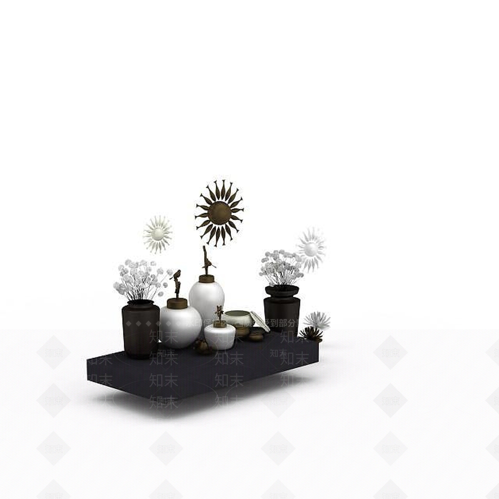 现代陈设品3D模型下载【ID:1198211341】