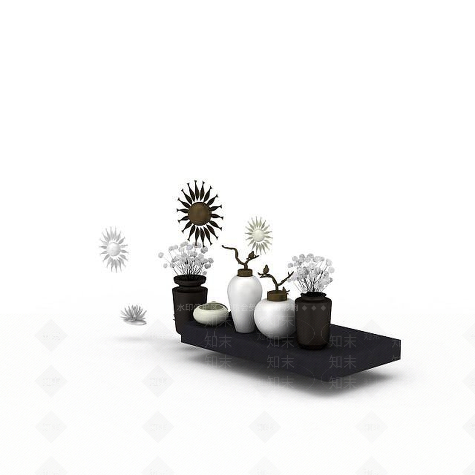 现代陈设品3D模型下载【ID:1198211341】