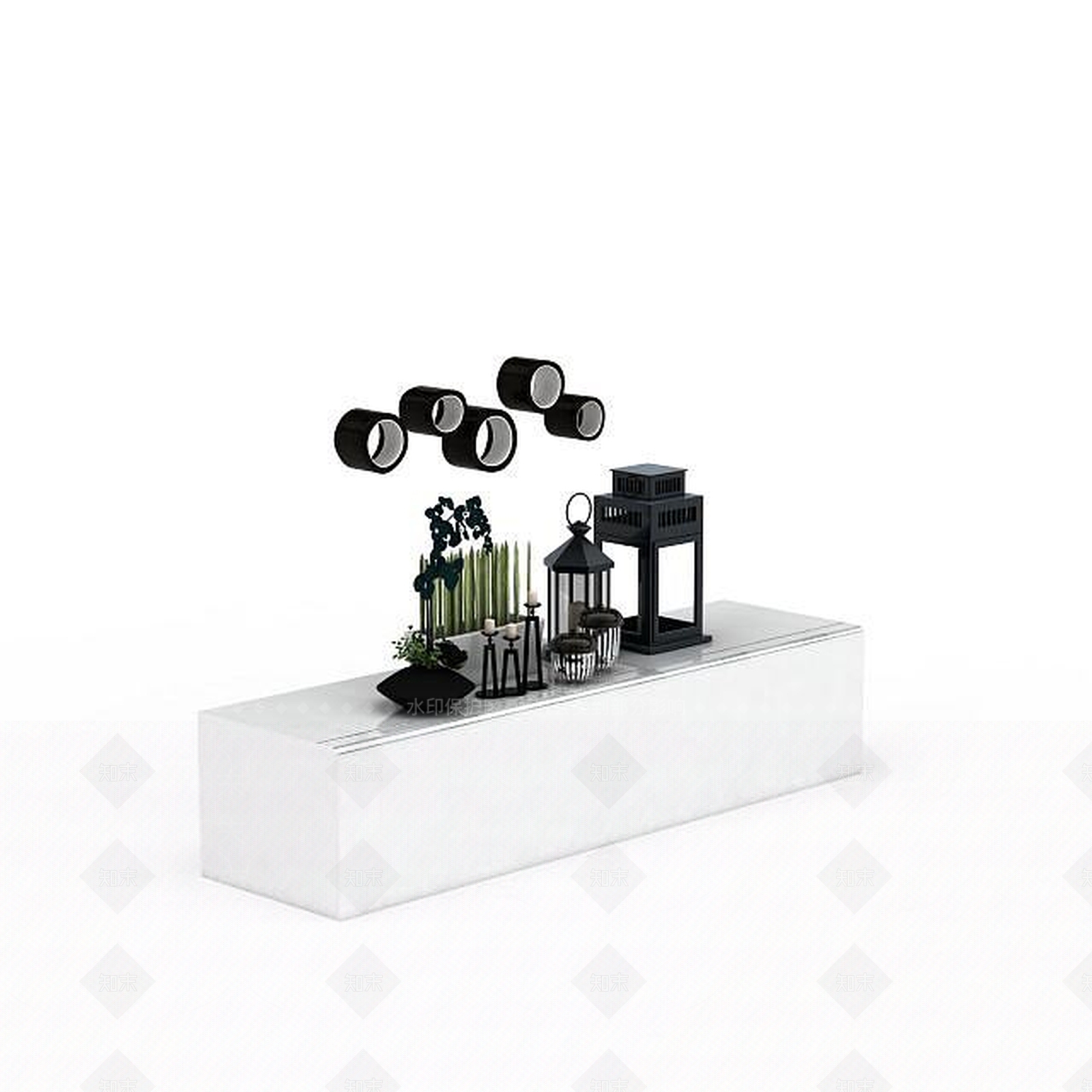 现代客厅陈设品3D模型下载【ID:1198212663】
