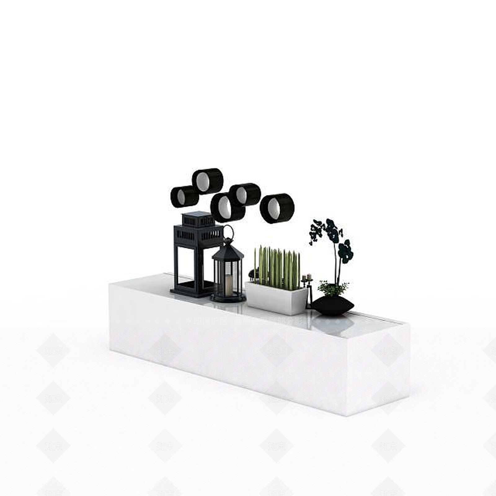 现代客厅陈设品3D模型下载【ID:1198212663】