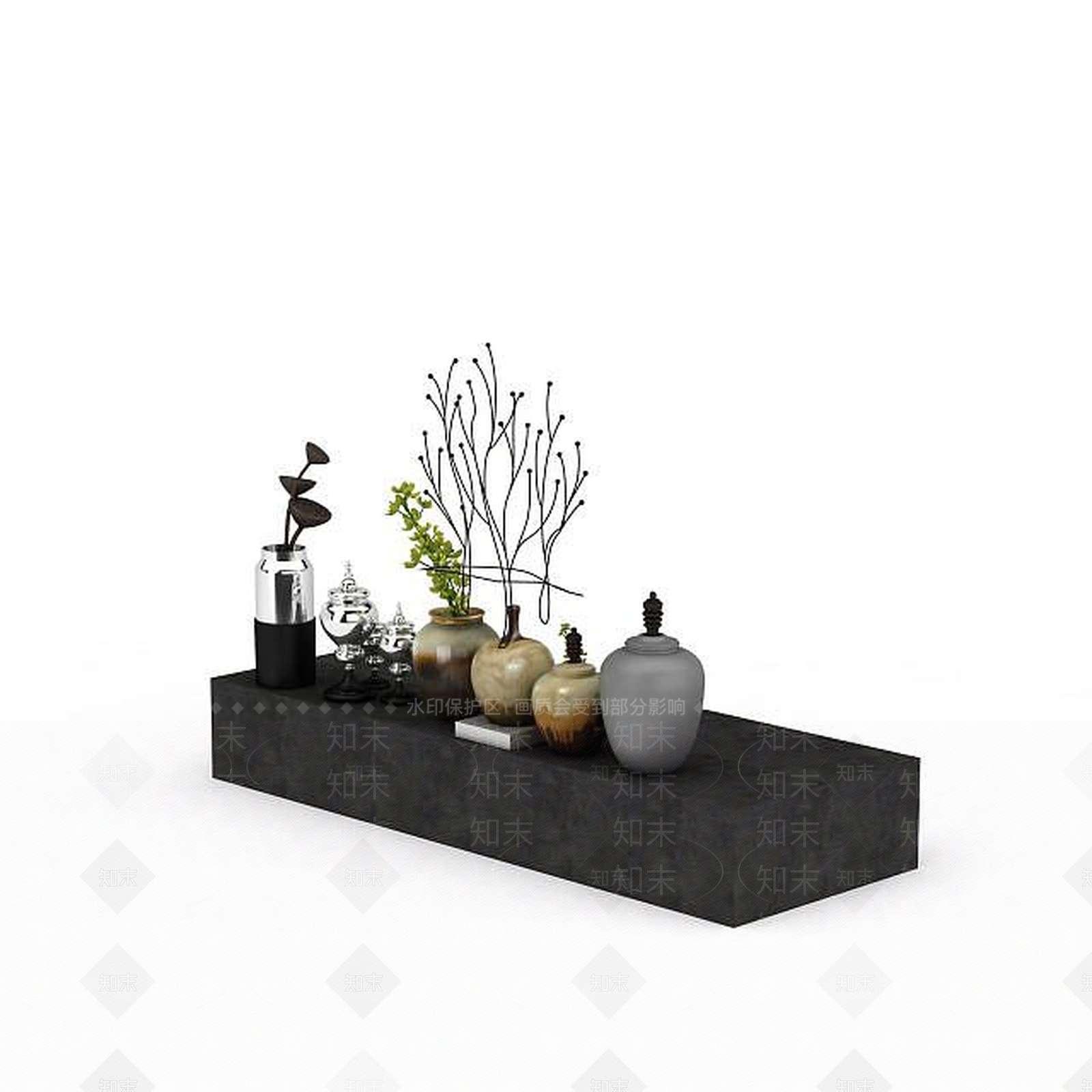 现代陈设品3D模型下载【ID:1198213161】